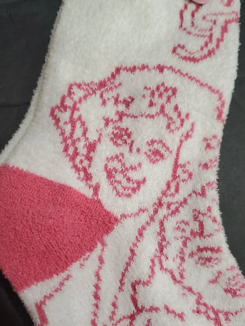 The Golden Girls pink and white cozy fuzzy crew socks brand new